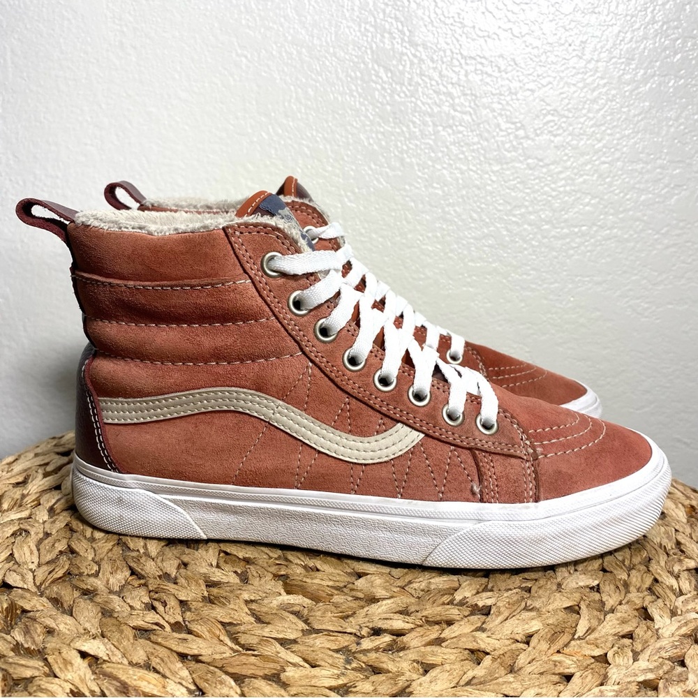 Vans High-Top Sneakers in Rust and Cream